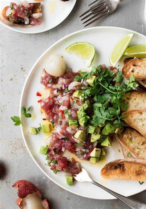 Tuna Tartare with Lychees .